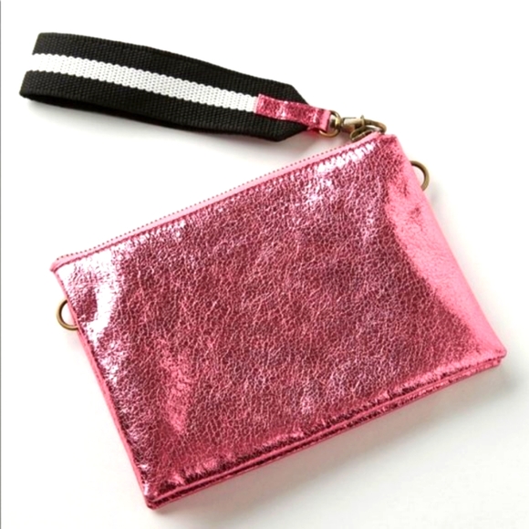 Anthropologie Handbags - 😍ANTHROPOLOGIE! Brand new with tags still attached metallic hot pink wristlet
